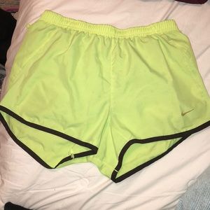 Neon Yellow Nike Running Shorts